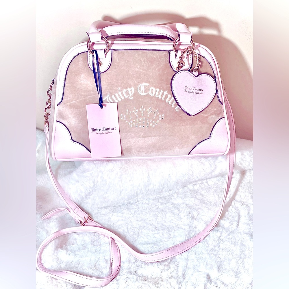 Juicy Couture Pink Dome Crossbody Bag with Heart Charm